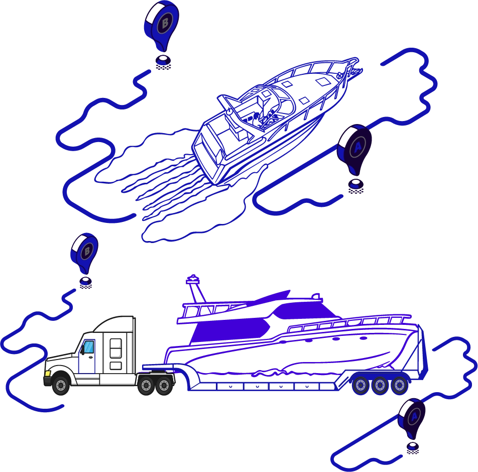 Mapa de cobertura de transporte de barcos